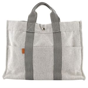 Authentic Hermes Tout Fourre MM Tote (Light Grey)